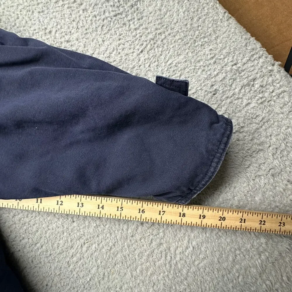 Vintage Woodlake Canvas Barn Coat Mens Medium Work Chore Corduroy Navy